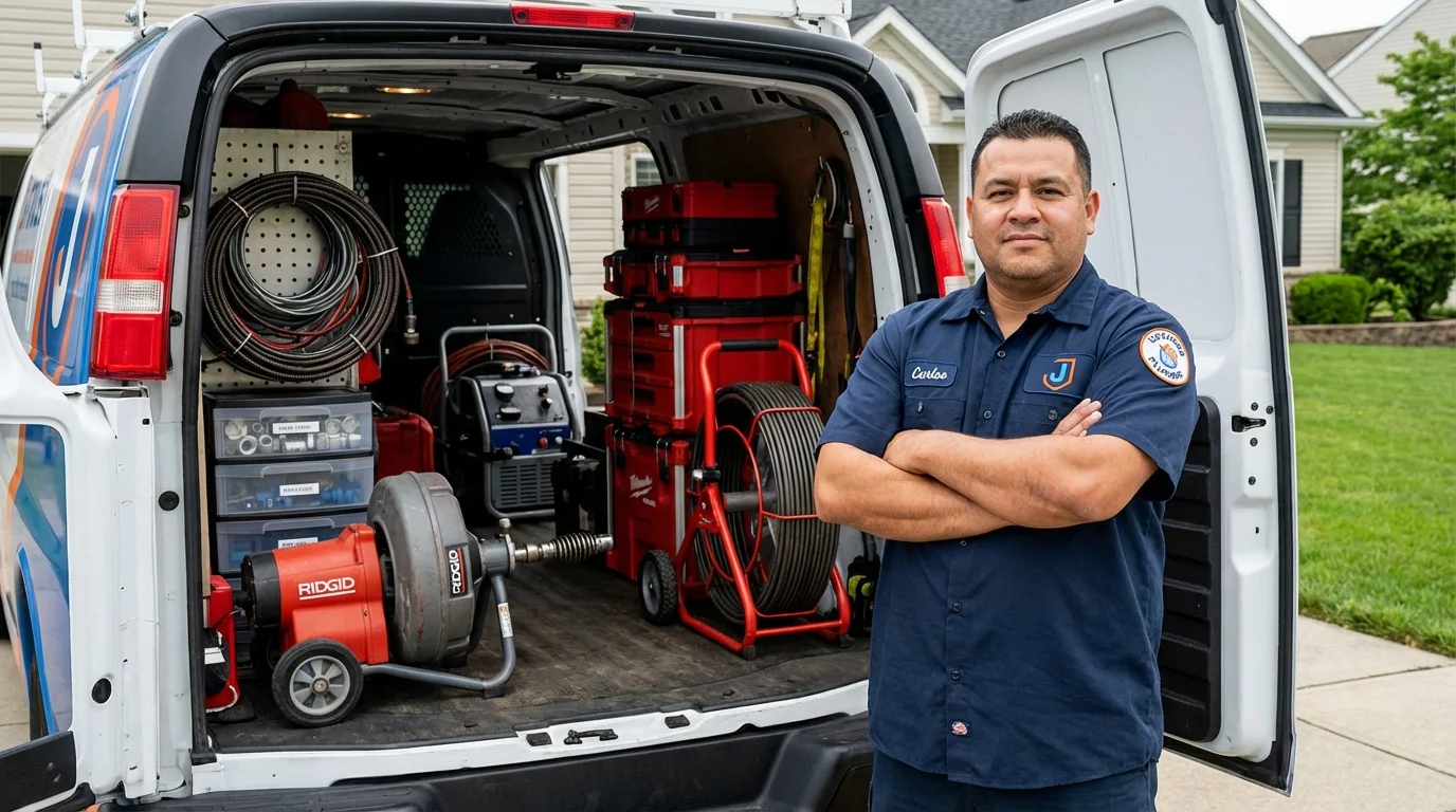 Professional drain cleaning equipment and Johns Plumbing LLC plumber in Seagoville