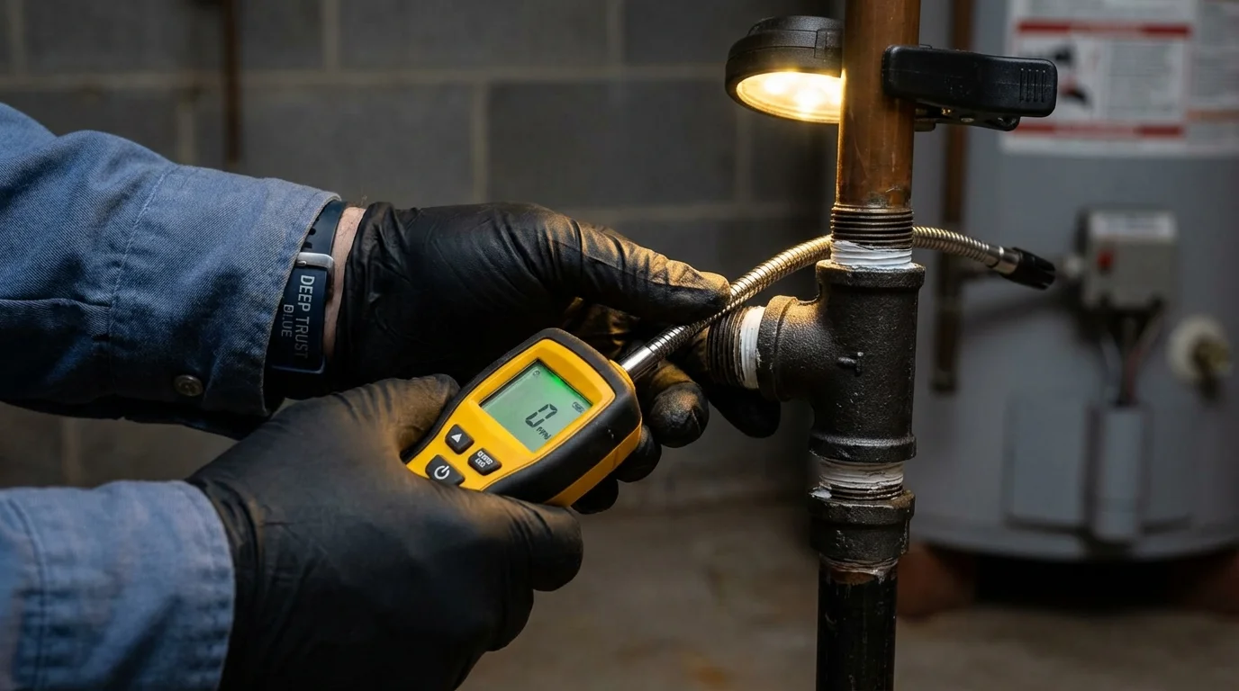 Gas leak detection with electronic sniffer by Johns Plumbing LLC in Seagoville